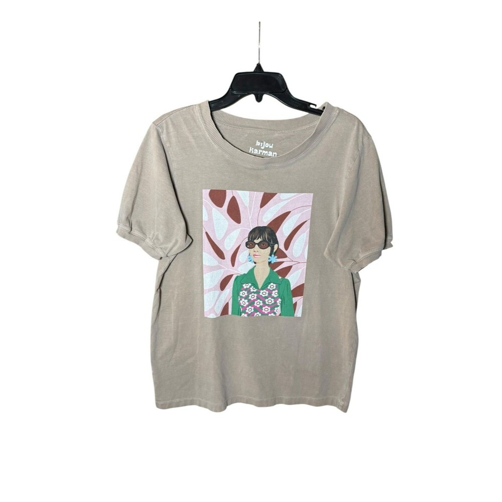 Bijou Karman Pop Art Aesthetic Neutral Graphic T-Shirt Size Medium 100% Cotton